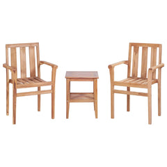 vidaXL 3 Piece Bistro Set Solid Teak 2