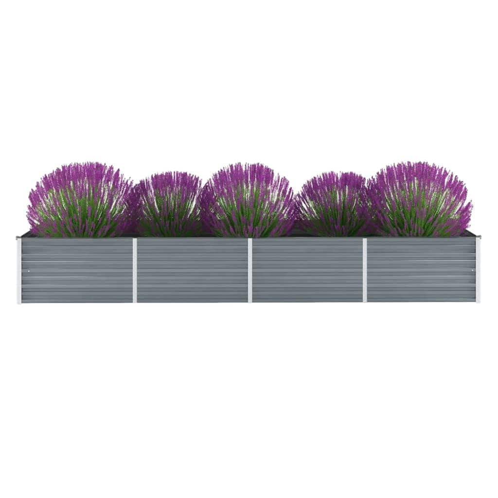 vidaXL Garden Raised Bed Galvanised Steel Grey