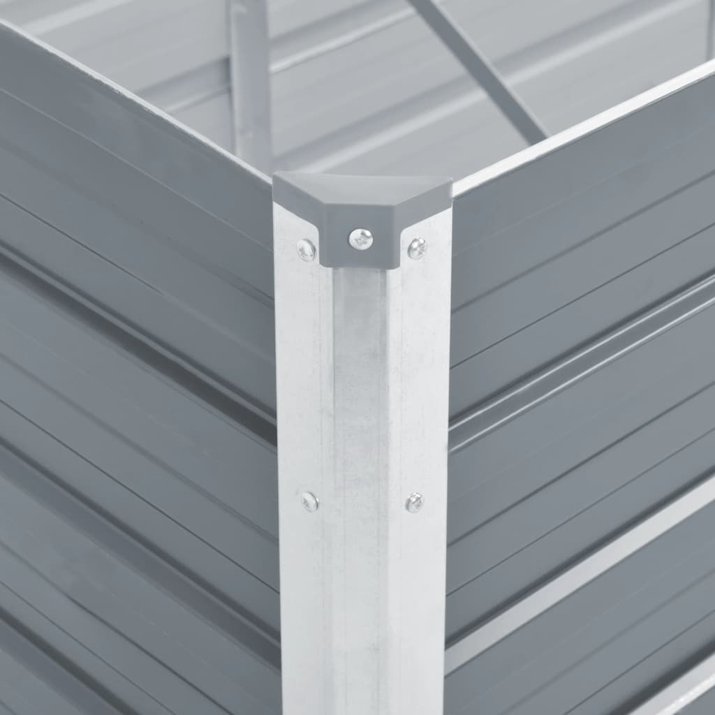 vidaXL Raised Bed | Grey | Galvanised Steel | 100x40x77 cm | Durable 5