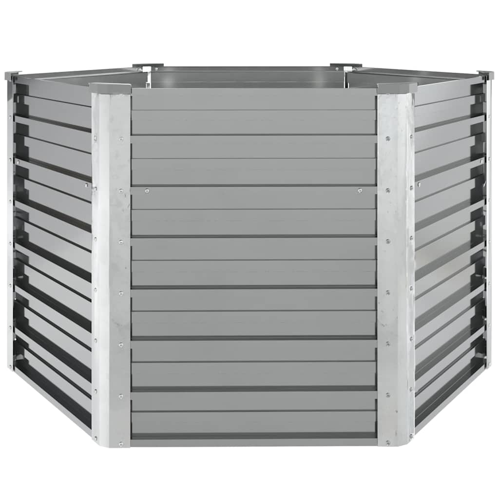 44856 vidaXL Garden Raised Bed Galvanised Steel 129x129x77 cm Grey 2