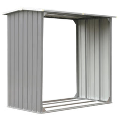 Log Storage Shed Galvanised Steel 172x91x154 cm Grey