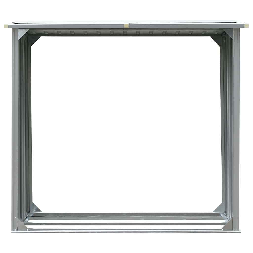 Log Storage Shed Galvanised Steel 172x91x154 cm Grey
