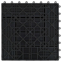 vidaXL Decking Tile 11 pcs Black 30 x 30 cm WPC 4