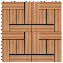 vidaXL Decking Tile 11 pcs Teak 30 x 30 cm WPC 5