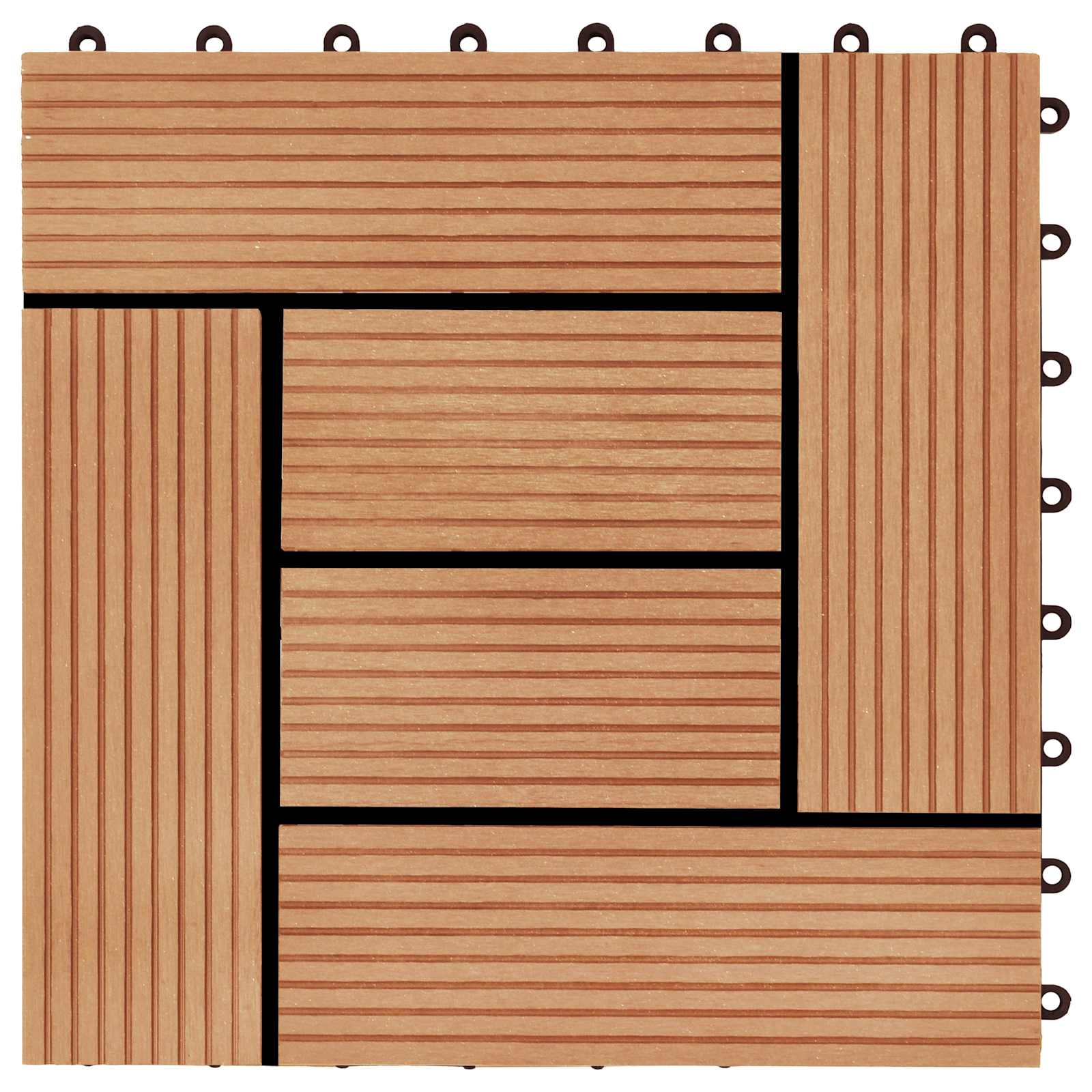 vidaXL Decking Tile 11 pcs Teak 30 x 30 cm WPC 6