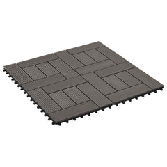 vidaXL Decking Tile 11 pcs Dark Brown 30 x 30 cm WPC 3