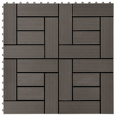vidaXL Decking Tile 11 pcs Dark Brown 30 x 30 cm WPC 5