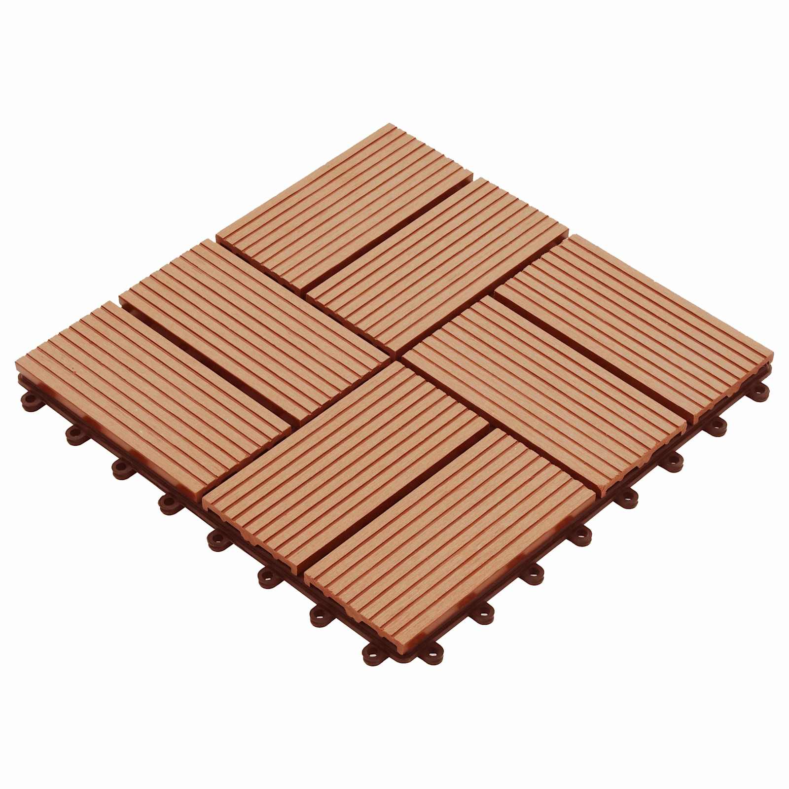 vidaXL Decking Tile 11 pcs Teak 30 x 30 cm WPC 1