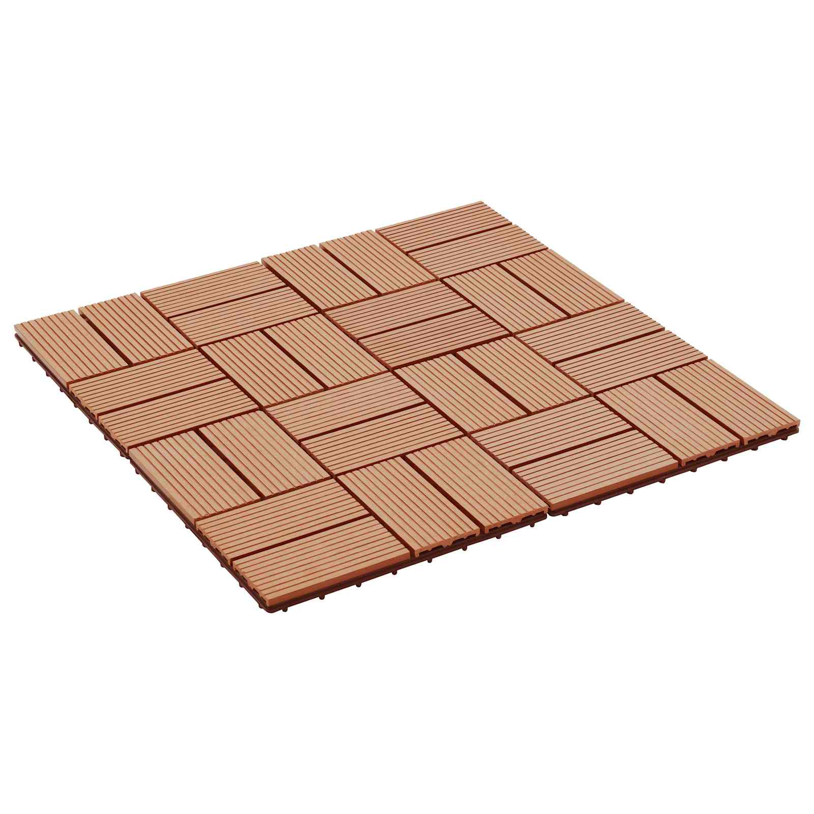 vidaXL Decking Tile 11 pcs Teak 30 x 30 cm WPC 3