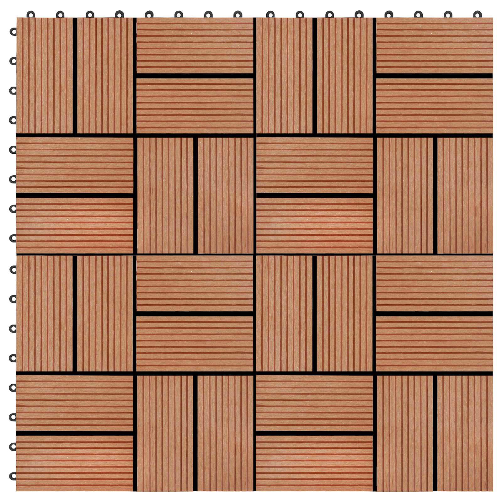 vidaXL Decking Tile 11 pcs Teak 30 x 30 cm WPC 5