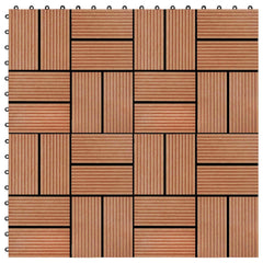 vidaXL Decking Tile 11 pcs Teak 30 x 30 cm WPC 5
