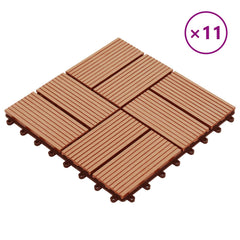 vidaXL Decking Tile 11 pcs Teak 30 x 30 cm WPC 2