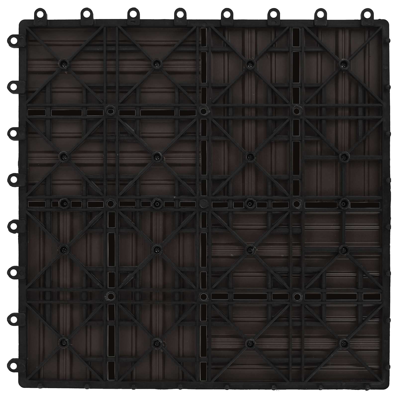 vidaXL Decking Tile 11 pcs Dark Brown 30 x 30 cm WPC 4