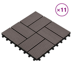 vidaXL Decking Tile 11 pcs Dark Brown 30 x 30 cm WPC 2