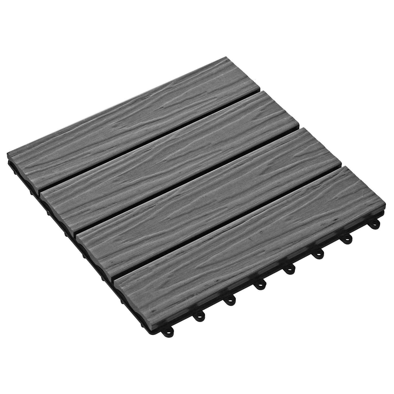 vidaXL Decking Tile 3D Design 11 pcs Grey 30 x 30 cm WPC 2