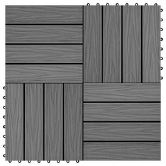vidaXL Decking Tile 3D Design 11 pcs Grey 30 x 30 cm WPC 5