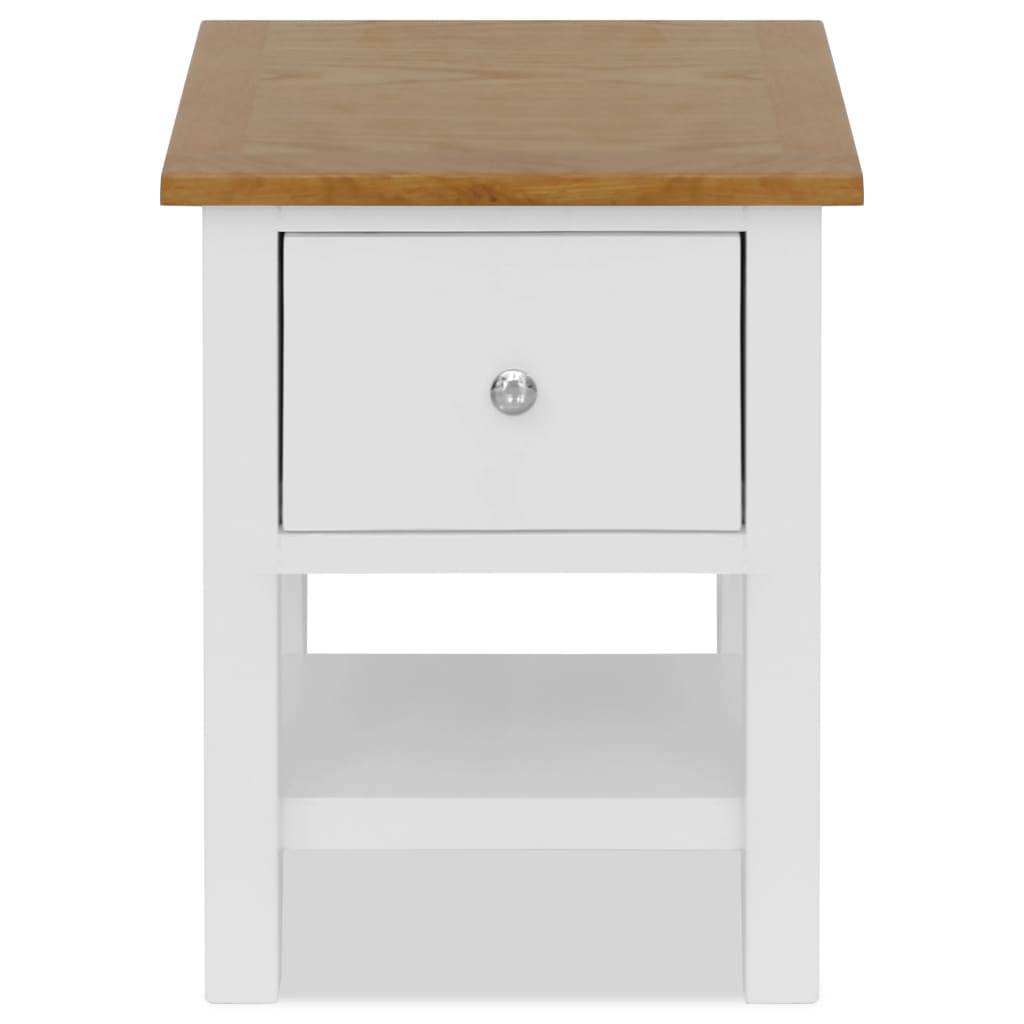 247121 vidaXL Nightstand 36x30x47 cm Solid Oak Wood 3