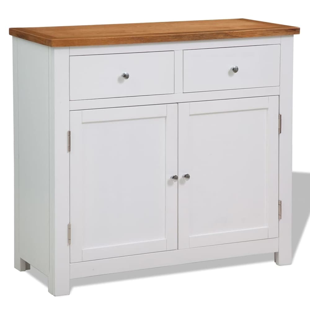 247123 vidaXL Sideboard 90x33,5x83 cm Solid Oak Wood 1