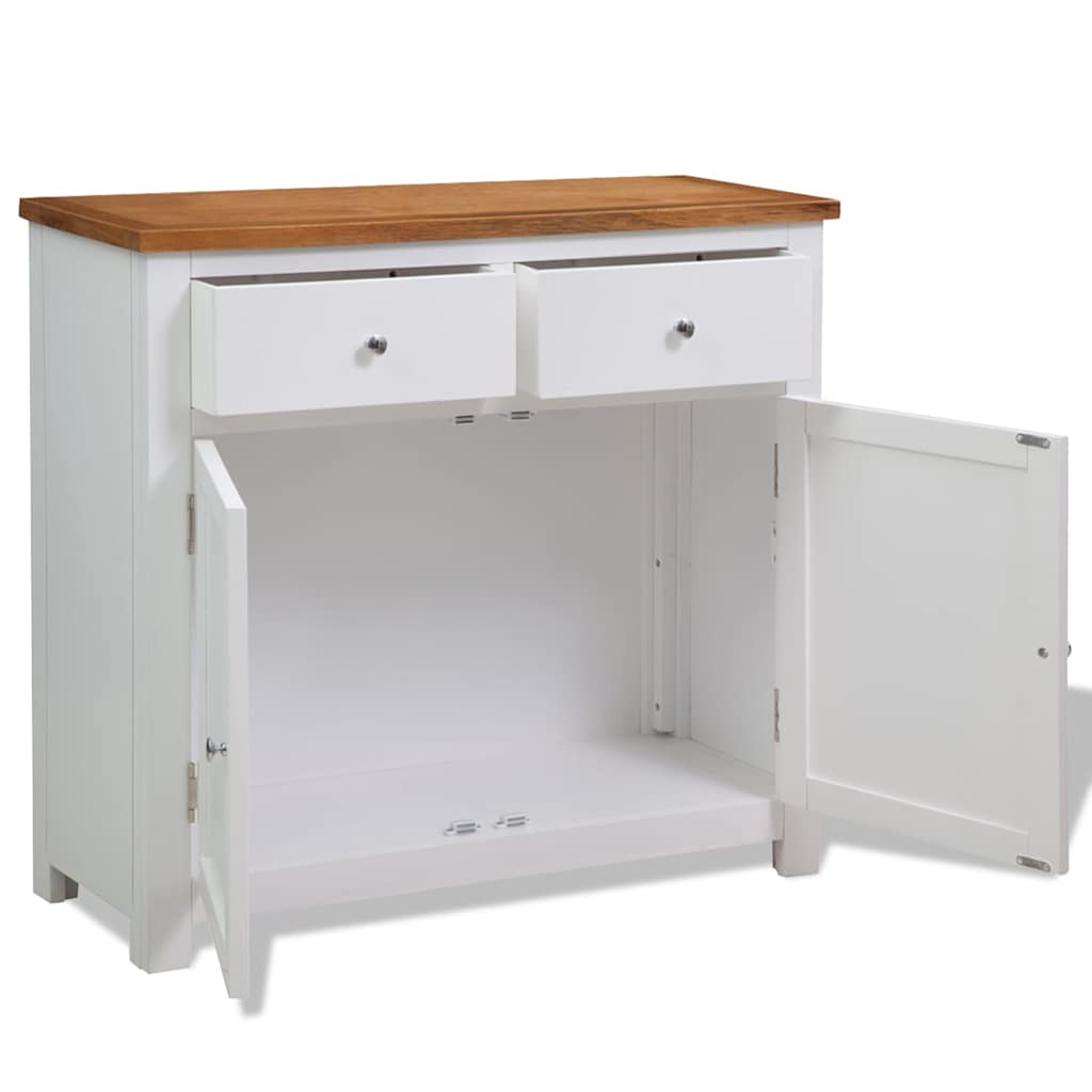 247123 vidaXL Sideboard 90x33,5x83 cm Solid Oak Wood 2