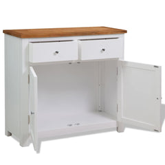 247123 vidaXL Sideboard 90x33,5x83 cm Solid Oak Wood 2