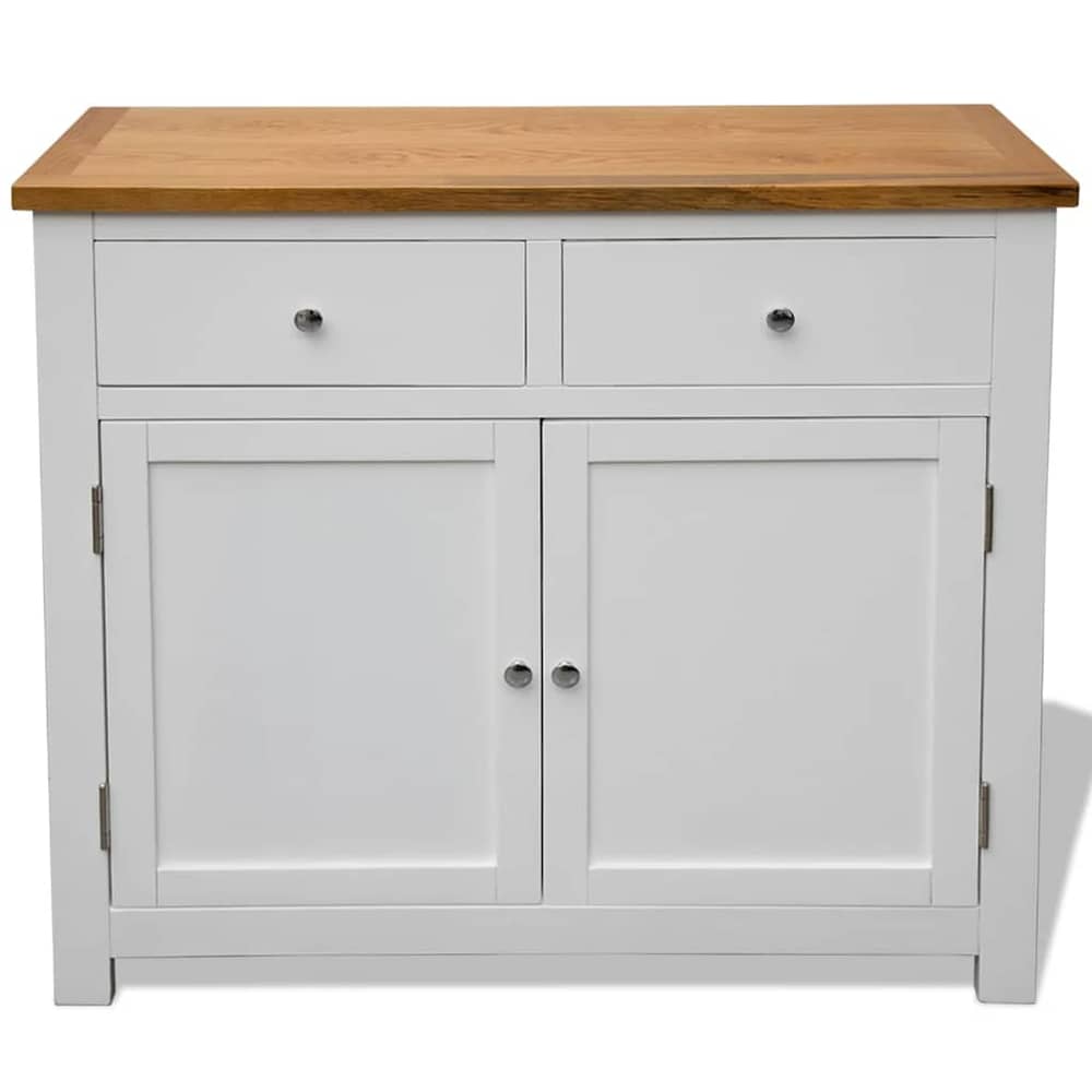 247123 vidaXL Sideboard 90x33,5x83 cm Solid Oak Wood 3