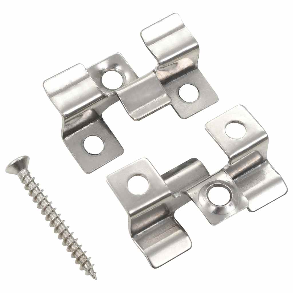 vidaXL 100 pcs Decking Clips with 200 Screws Stainless Steel 1