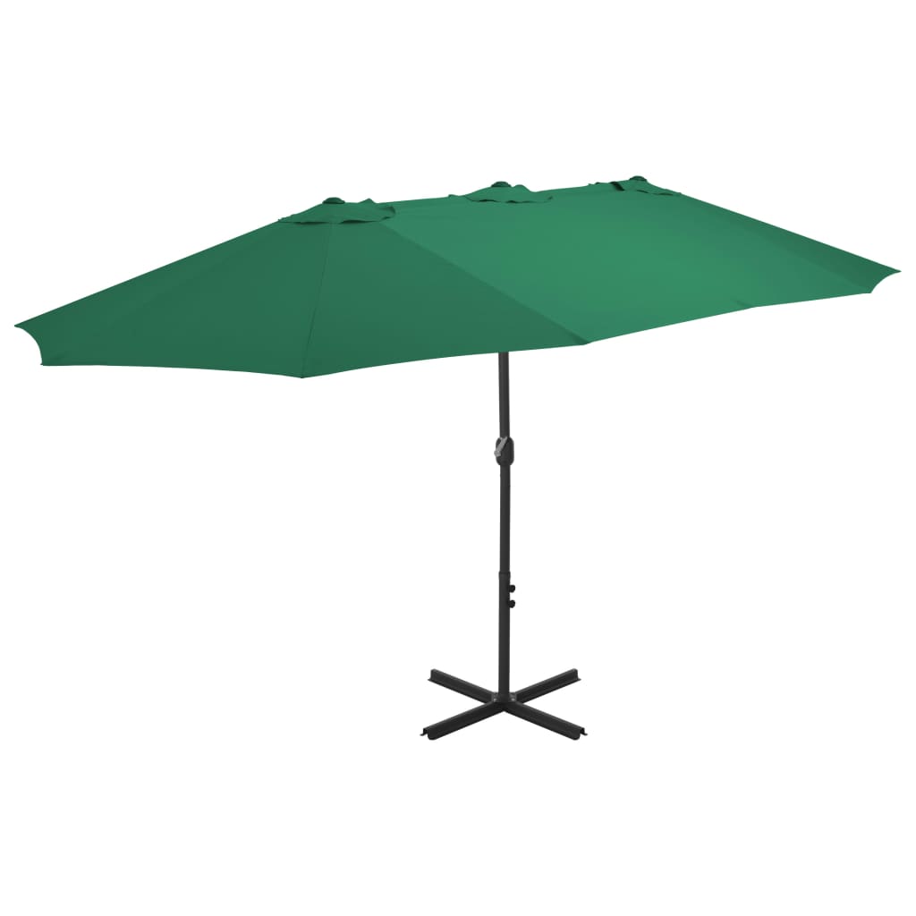 vidaXL Garden Parasol with Aluminium Pole 460x270 cm Green 1
