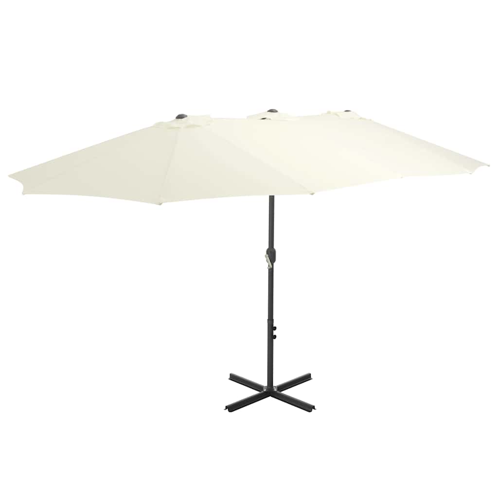 vidaXL Garden Parasol with Aluminium Pole 460x270 cm Sand 1
