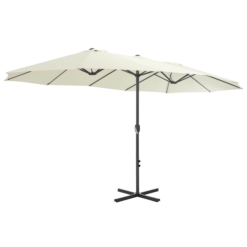 vidaXL Garden Parasol with Aluminium Pole 460x270 cm Sand 3