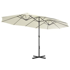 vidaXL Garden Parasol with Aluminium Pole 460x270 cm Sand 4