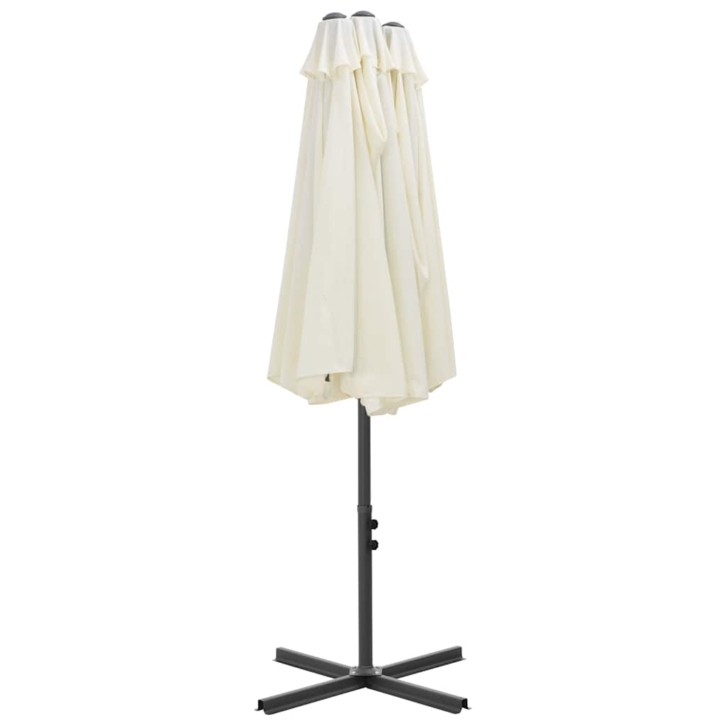 vidaXL Garden Parasol with Aluminium Pole 460x270 cm Sand 6