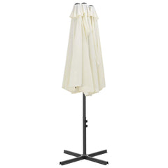 vidaXL Garden Parasol with Aluminium Pole 460x270 cm Sand 6