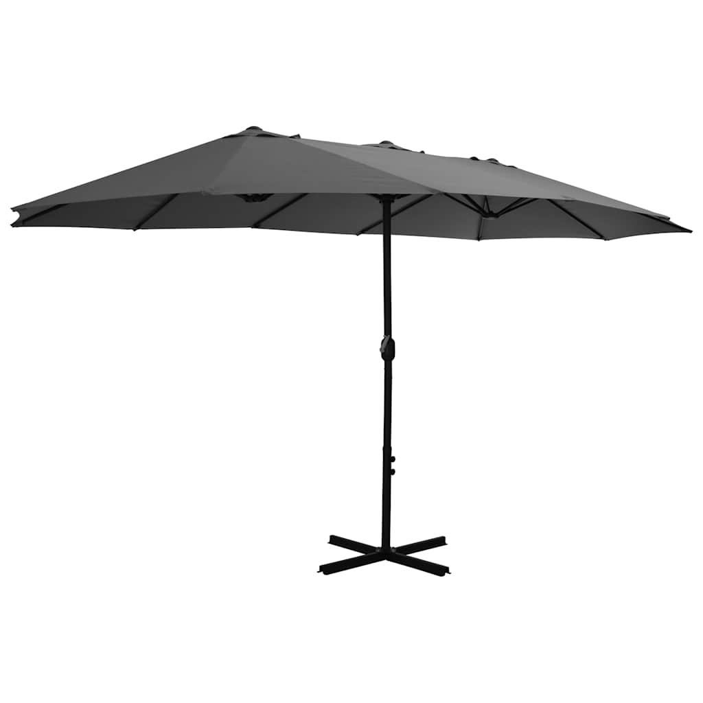 vidaXL Garden Parasol with Aluminium Pole 460x270 cm Anthracite 2