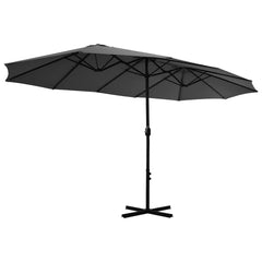 vidaXL Garden Parasol with Aluminium Pole 460x270 cm Anthracite 4