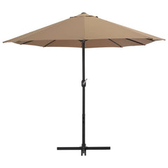 vidaXL Garden Parasol with Aluminium Pole 460x270 cm Taupe 4