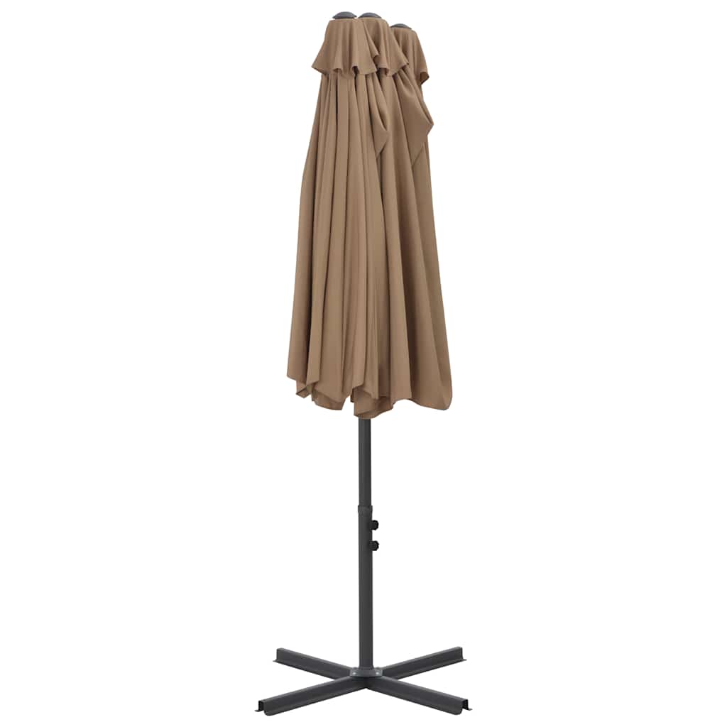 vidaXL Garden Parasol with Aluminium Pole 460x270 cm Taupe 5
