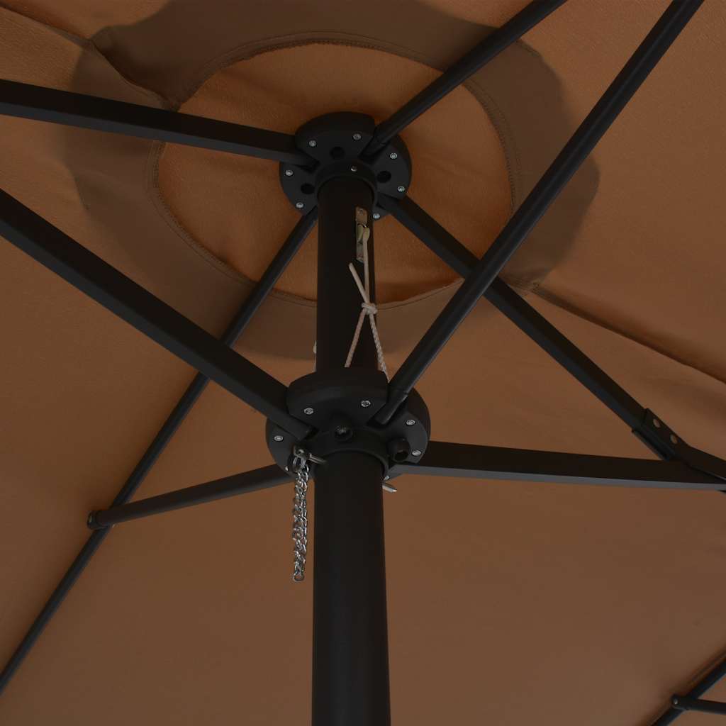 vidaXL Garden Parasol with Aluminium Pole 460x270 cm Taupe 6
