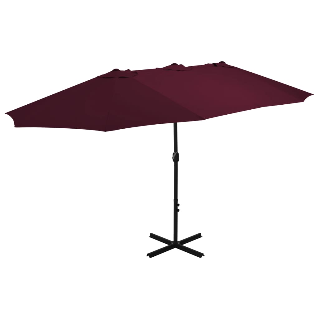vidaXL Garden Parasol | Bordeaux Red | Polyester, Aluminium | Extra large 1