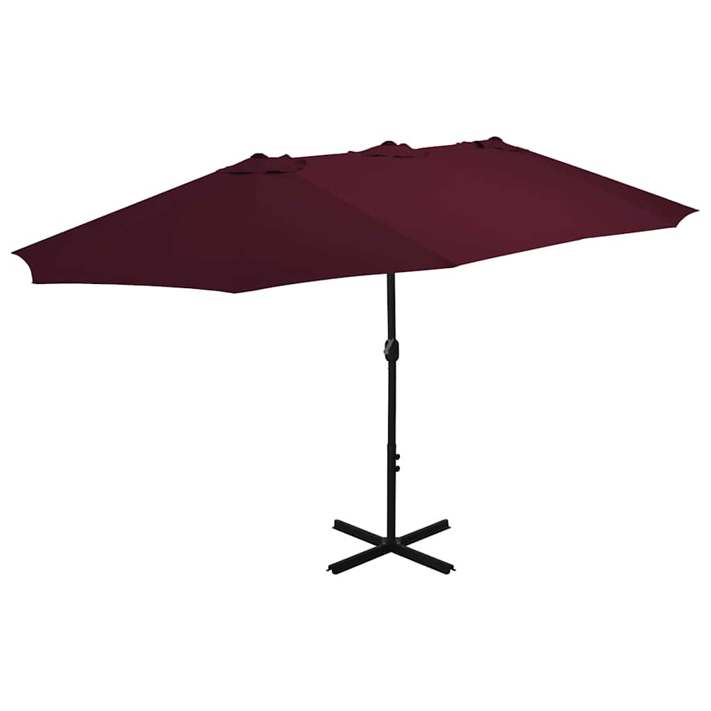 Outdoor Parasol with Aluminium Pole 460x270 cm Bordeaux red