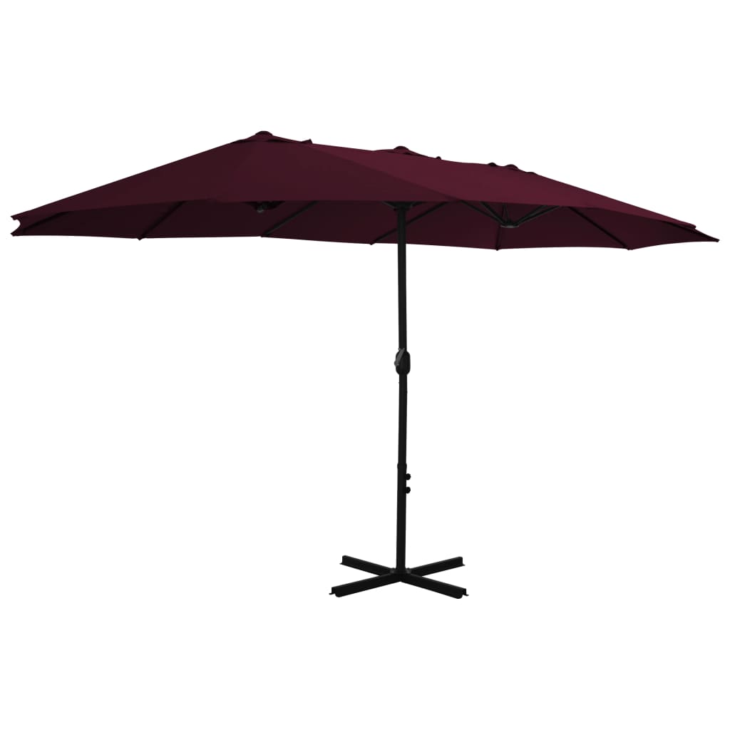 vidaXL Garden Parasol | Bordeaux Red | Polyester, Aluminium | Extra large 2