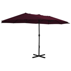 Outdoor Parasol with Aluminium Pole 460x270 cm Bordeaux red