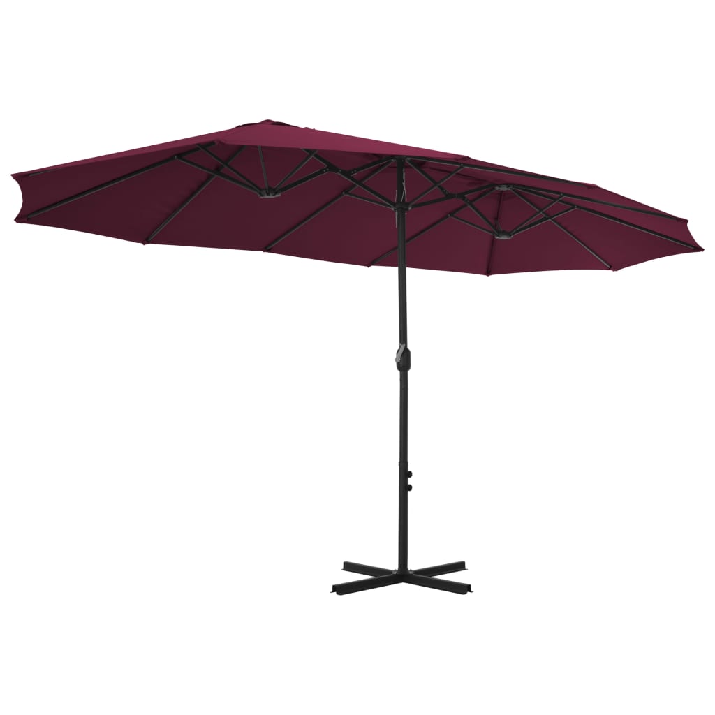 vidaXL Garden Parasol | Bordeaux Red | Polyester, Aluminium | Extra large 4