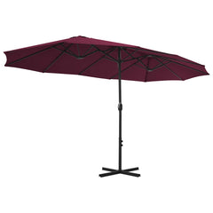 Outdoor Parasol with Aluminium Pole 460x270 cm Bordeaux red