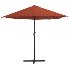 vidaXL Garden Parasol with Aluminium Pole 460x270 cm Terracotta 3