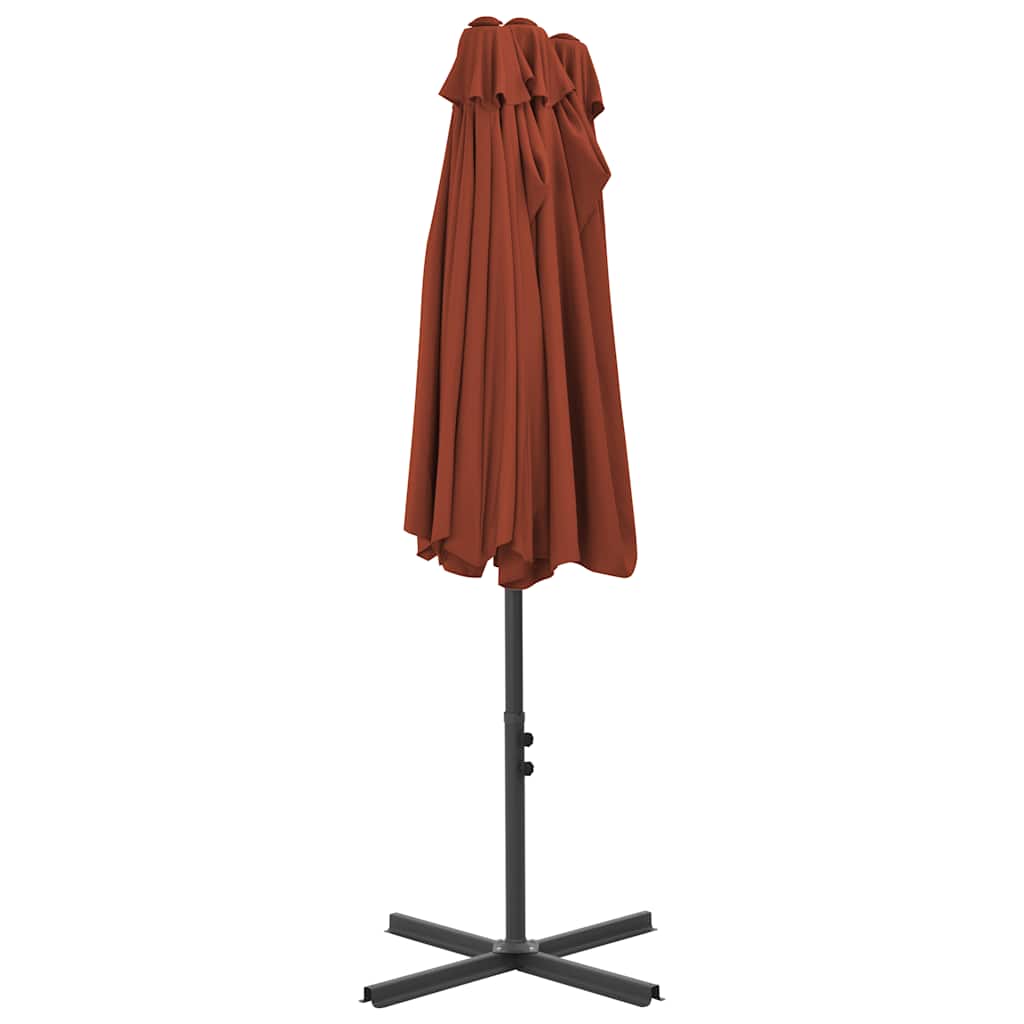 vidaXL Garden Parasol with Aluminium Pole 460x270 cm Terracotta 5
