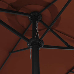 vidaXL Garden Parasol with Aluminium Pole 460x270 cm Terracotta 6