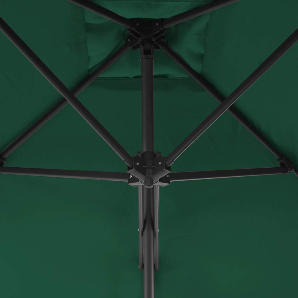 vidaXL Garden Parasol with Steel Pole 250x250 cm Green 4