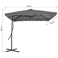 vidaXL Garden Parasol | Anthracite | Polyester fabric and steel pole 6