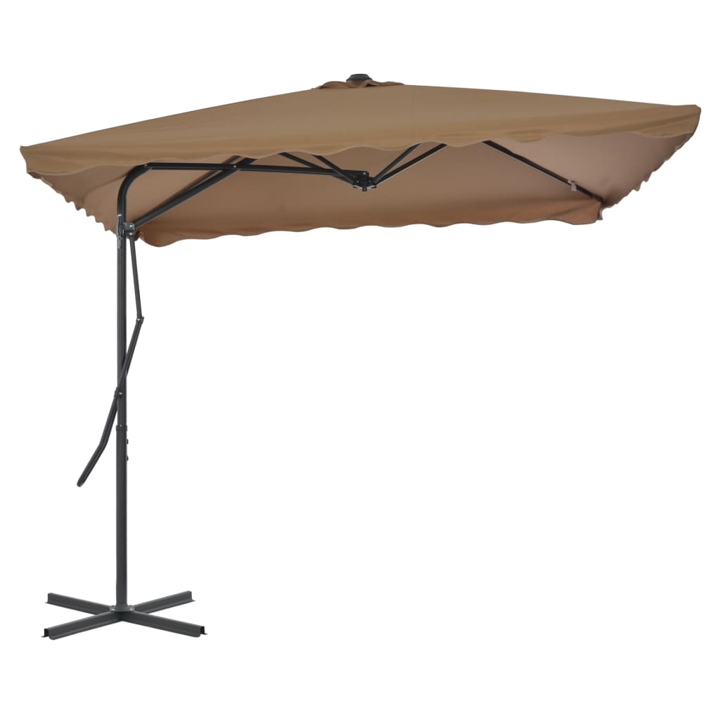 vidaXL Garden Parasol with Steel Pole 250x250 cm Taupe 1