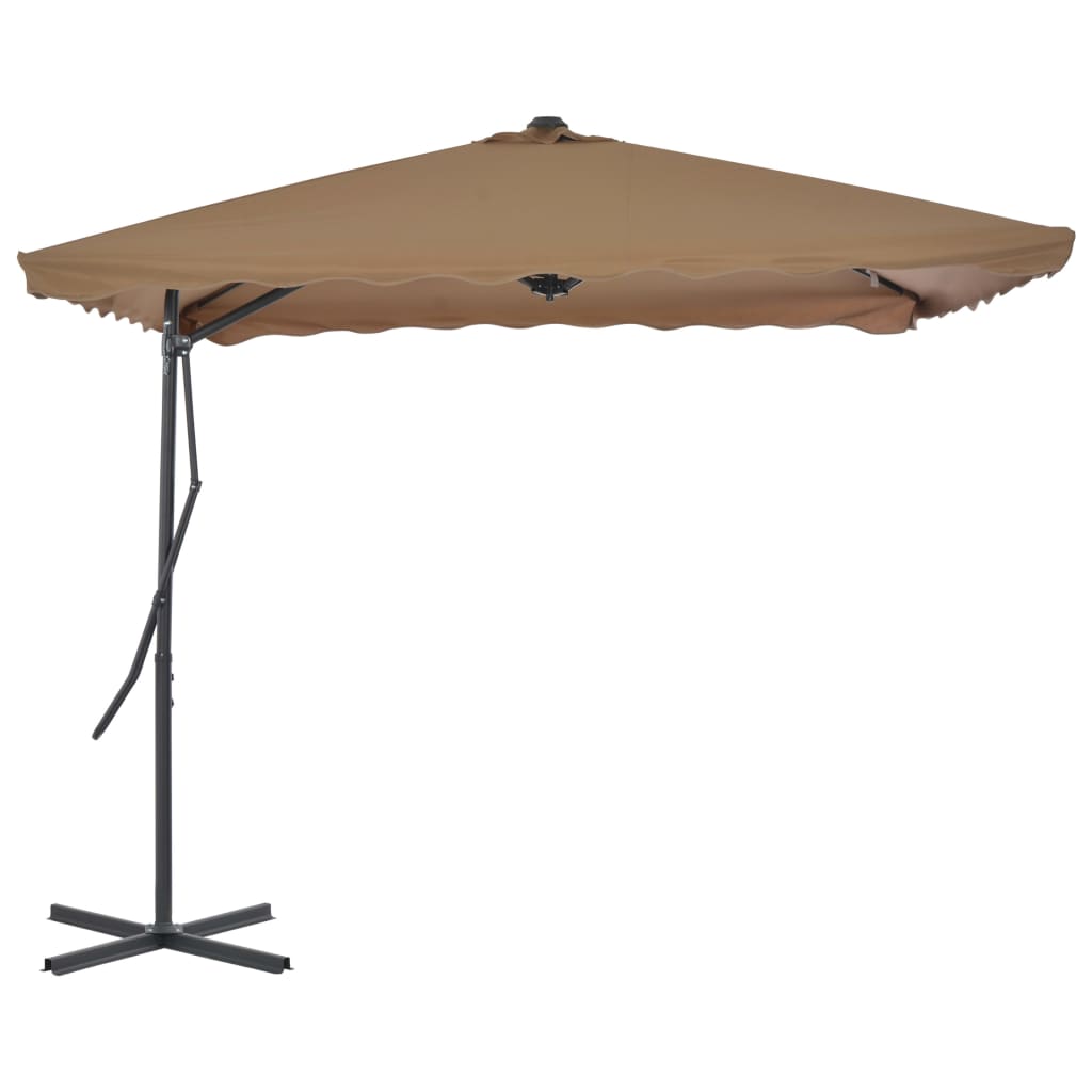 vidaXL Garden Parasol with Steel Pole 250x250 cm Taupe 3